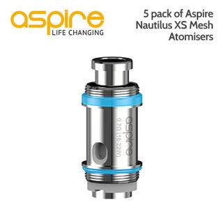 5 pack of Aspire Nautilus XS Mesh Atomisers