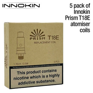 5 pack of Innokin Prism T18E atomiser coils