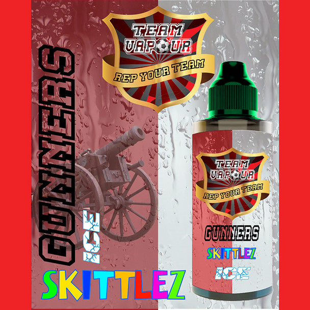 Gunners Skittlez Ice - Team Vapour e-liquid – 70% VG – 100ml
