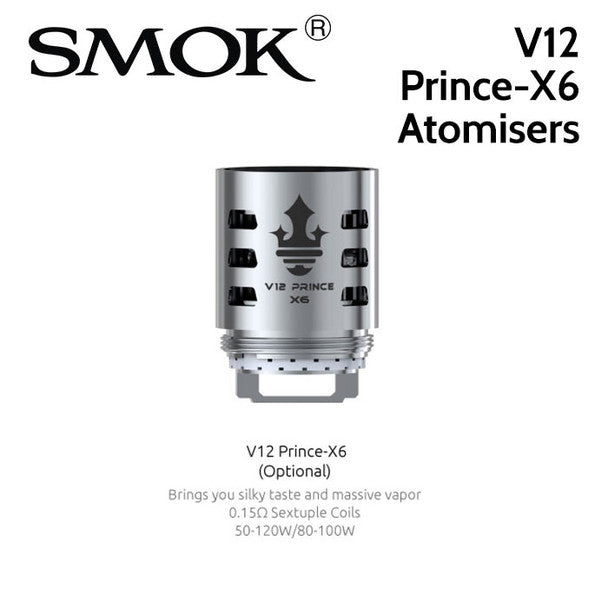 3 pack - SMOK V12 Prince-X6 0.15ohm sextuple core atomisers