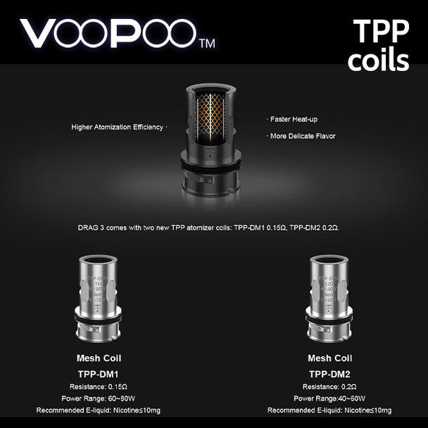 3 pack VooPoo TPP atomisers