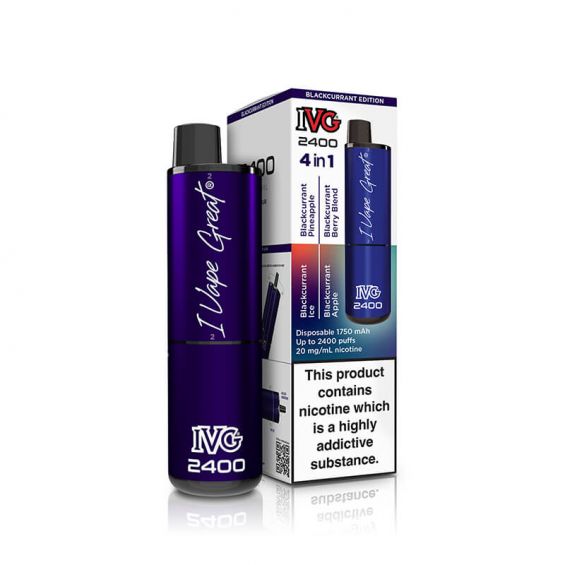 IVG 2400 Blackcurrant Edition 4 In 1 20mg Disposable Vape