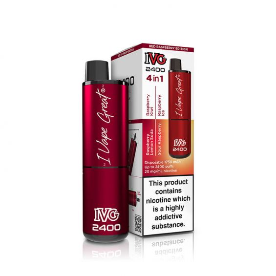 IVG 2400 Red Raspberry Edition 4 In 1 20mg Disposable Vape