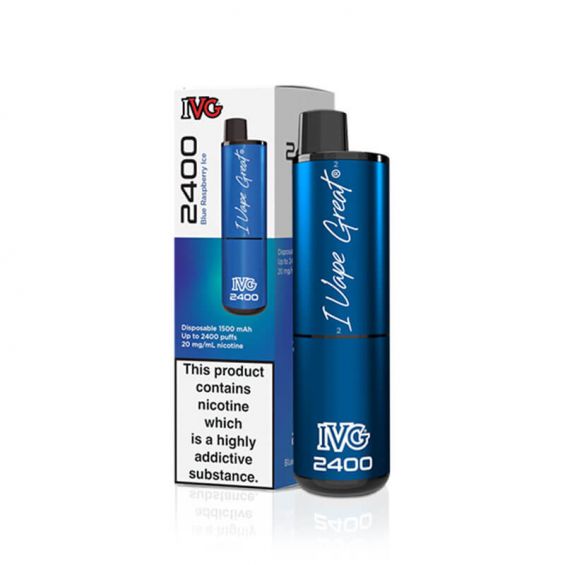IVG 2400 Blue Raspberry Ice 20mg Disposable Vape