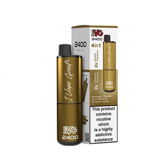 IVG 2400 Tobacco Edition 4 In 1 20mg Disposable Vape