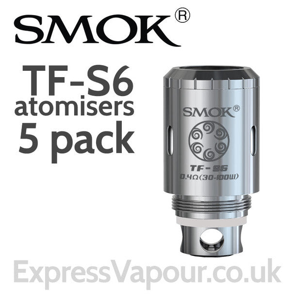 5 Pack - SMOK TF-S6 Sextuple Coil Head 0.4 ohm Atomisers