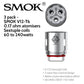 3 pack - SMOK V12-T6 sextuple coil atomisers - 0.17 ohm