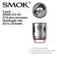 3 pack - SMOK V12-X4 quad coil atomisers - 0.15 ohm