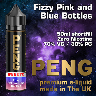 Fizzy Pink and Blue Bottles - PENG e-liquid - 70% VG - 50ml