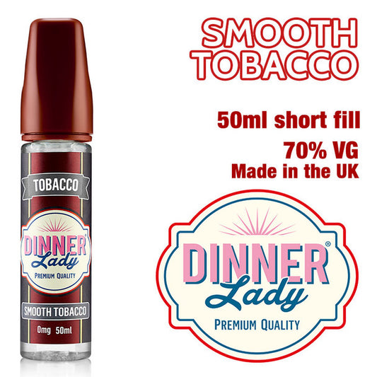 Smooth Tobacco e-liquid by Dinner Lady – 70% VG – 50ml