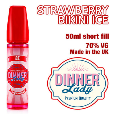 Strawberry Bikini Ice - Dinner Lady eliquids - 70% VG - 50ml