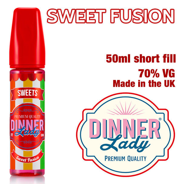 Sweet Fusion e-liquid by Dinner Lady – 70% VG – 50ml
