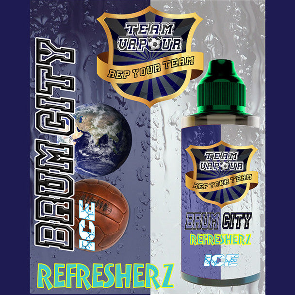 Brum City Refresherz Ice – Team Vapour e-liquid – 70% VG – 100ml