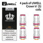 4 pack of UWELL Crown V (Crown 5) coils