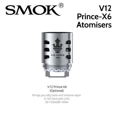 3 pack - SMOK V12 Prince-X6 0.15ohm sextuple core atomisers