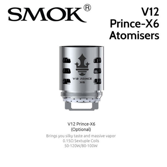 3 pack - SMOK V12 Prince-X6 0.15ohm sextuple core atomisers