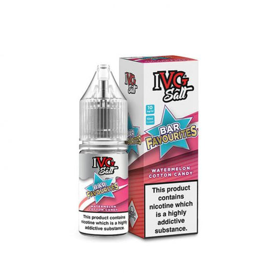 IVG Bar Favourites Watermelon Cotton Candy 10ml Nic Salt E-Liquid